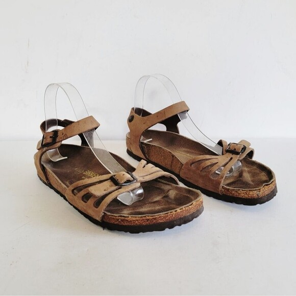 Birkenstock Bali EU 40 Medium/Narrow Tan Brown Ankle Buckle Two Strap Sandals - Picture 3 of 16